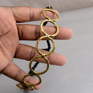 Circle Necklace, Black Cord Choker Necklace, Brass Cord Necklace, Circle Choker, Cord Necklace,, Large Round Pendant Necklace, Necklace
