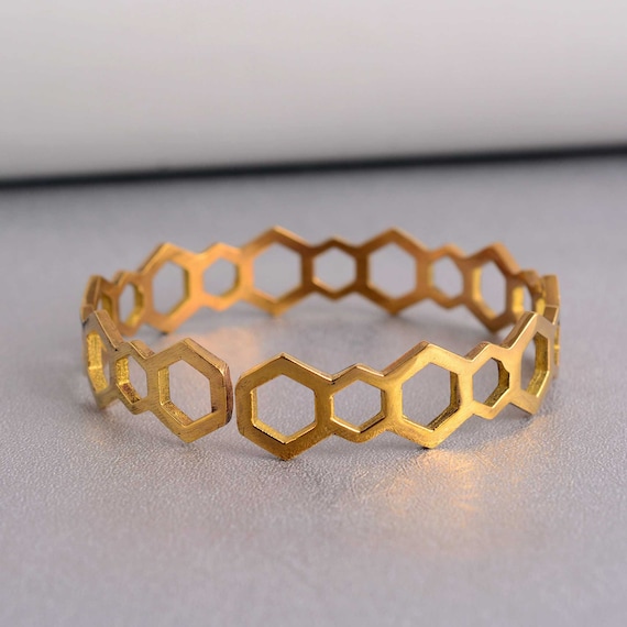 Gold honeycomb bracelet best sale