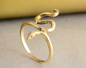 Gold Snake Ring, Snake Ring, Statement Ring, Open Serpent Band, Snake Jewelry, Stacking Animal Rings, Dainty Ring, Bohemian Ring