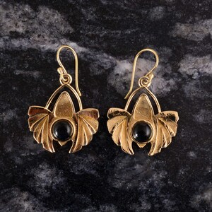 Crab Dangle Earrings, Black Obsidian Earrings, Sea Life Jewelry, Beach Earrings, Summer Earrings Gift for Her