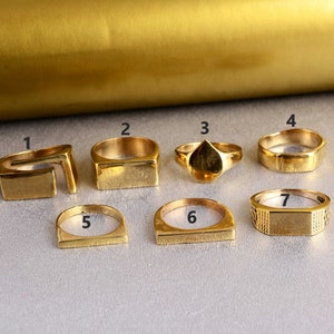 Classic Signet Ring, Mens Signet Rings, Wedding Band, Vintage Ring, Gold Signet Ring, Boyfriend Gift, Unique Ring, Pinky Ring, Signet Rings