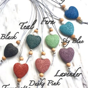 NATURAL AIR FRESHENER Lava Heart Charm Essential Oil Diffuser 2in1 Gift Card Friendship, Anniversary, Birthday Gift Uk image 2