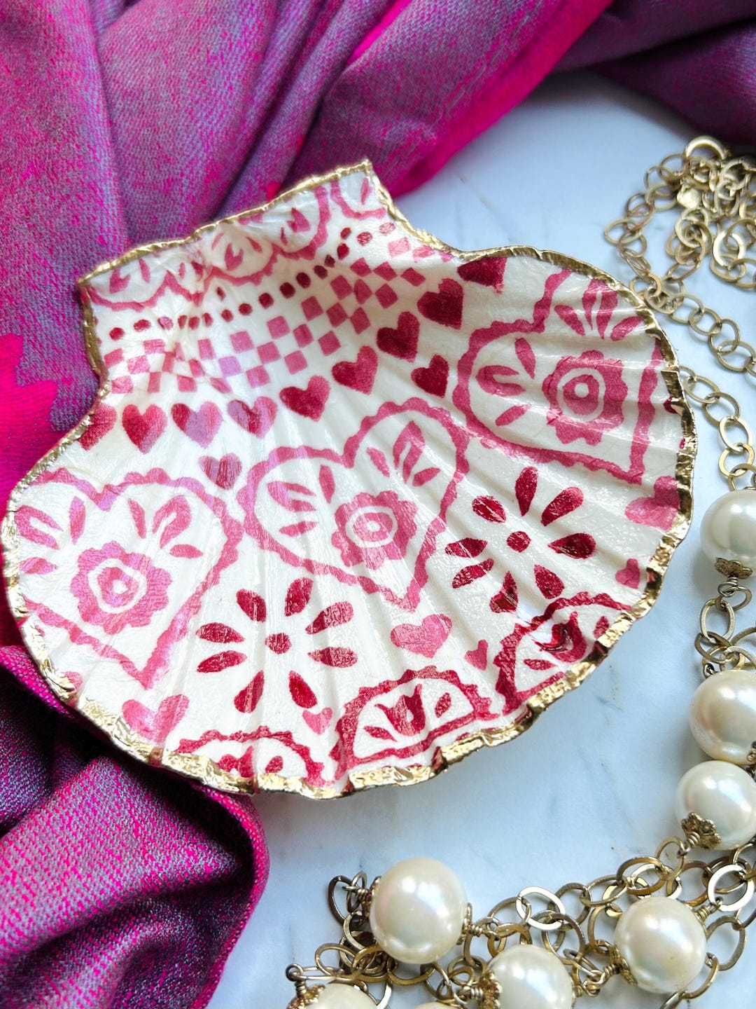 Emma Bridgewater Decoupage Scallop Shell: Love Hearts Trinket Dish - Etsy