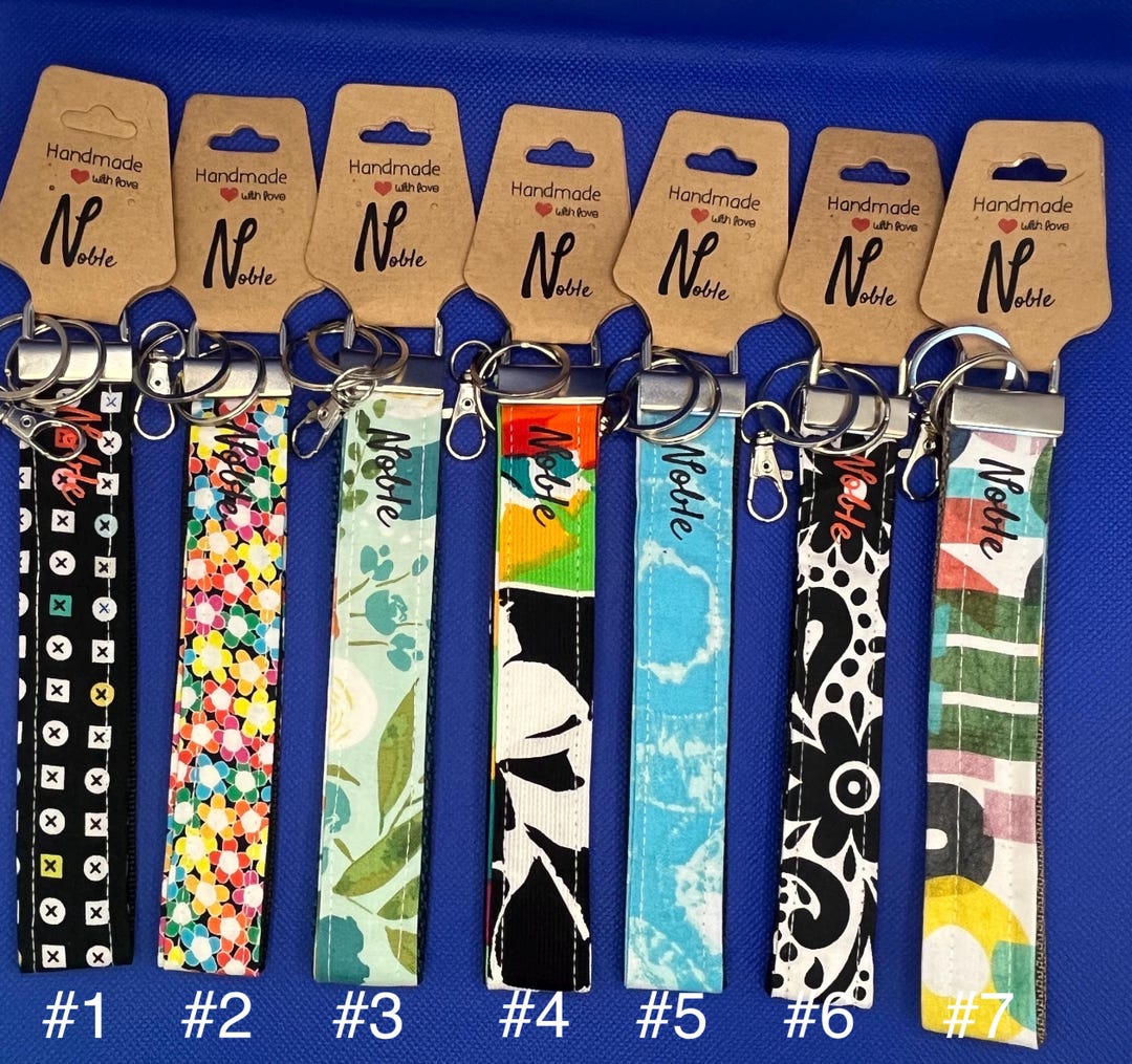 Cloth Keychain Patterns Handmade Fabric Keychain Wristlet: Unique Pattern Key Fob - Etsy