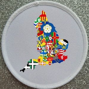 3-Zoll-Counties of England Map Patch Abzeichen