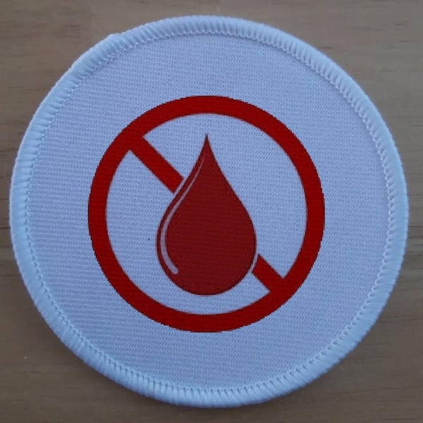 No Blood Awareness Symbol patch badge