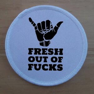 Zero No  Fucks Given 3 inch sublimation patch Shaka