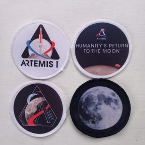 4 X 3 inch NASA Artemis Moon Missions Space Patch Badge Set
