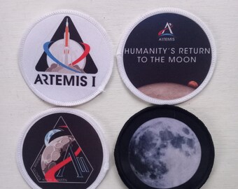 4 x 3 Zoll NASA Artemis Moon Missionen Weltraum Patch Abzeichen Set