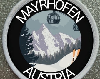 Insignia de parche de 3 pulgadas de la estación de esquí de Mayrhofen, Austria