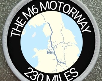 Insignia del parche de la autopista M6 de Inglaterra de 3 pulgadas