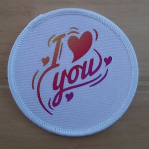 I love You 3 inch sublimation patch