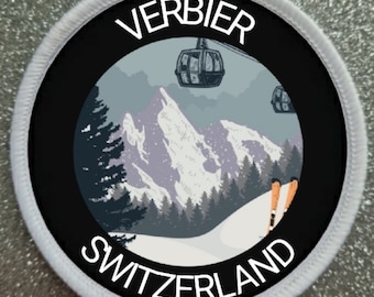Verbier Switzerland Ski Resort 3 Inch patch badge