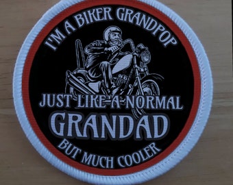 Biker Grandpop 3 inch sublimation patch badge