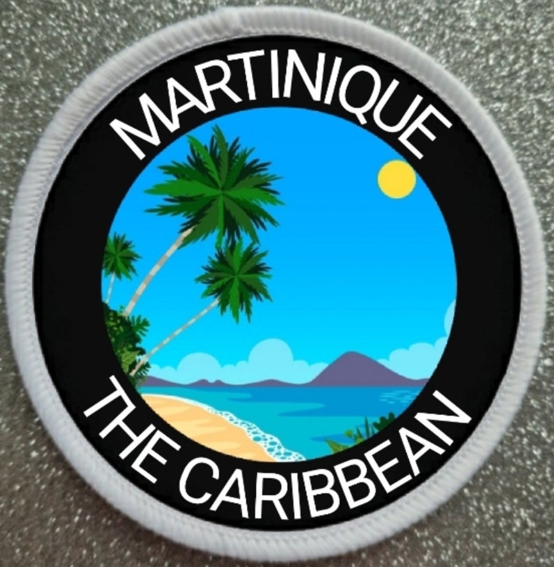 Patch Brodé Martinique Libre - Drapeau Caraïbes 70x45 Mm - À Coudre Ou Coller