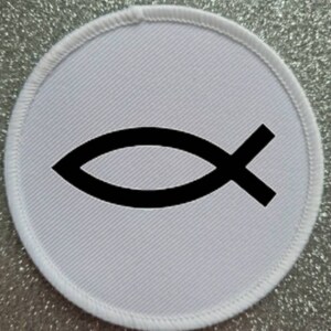 3 Inch Christianity Ichthys Fish patch badge - Made in the UK