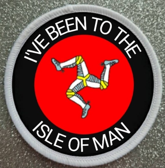 Patch écusson Drapeau De L'île De Man - Taille 5x8 Cm - Fixation Mâle/femelle - Pour Veste, Sac, Customisation