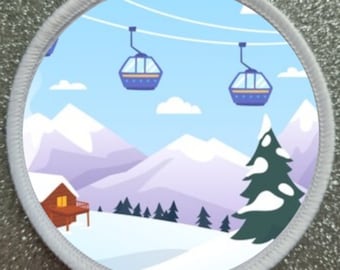 Ski Resort Scene 3 Inch patch badge