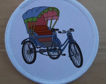 Rickshaw Bike Cycling Cycle Fitness Bike Biking Sports patch badge