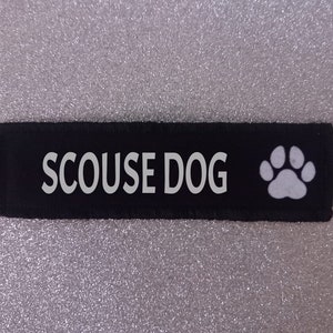 1.5 x 4.5 Inch Scouse Dog. Dog Harness Vel Hook Backed Patch. Liverpool