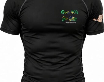 Over 40s Jiu Jitsu BJJ Rash Guard Compression Top Size M