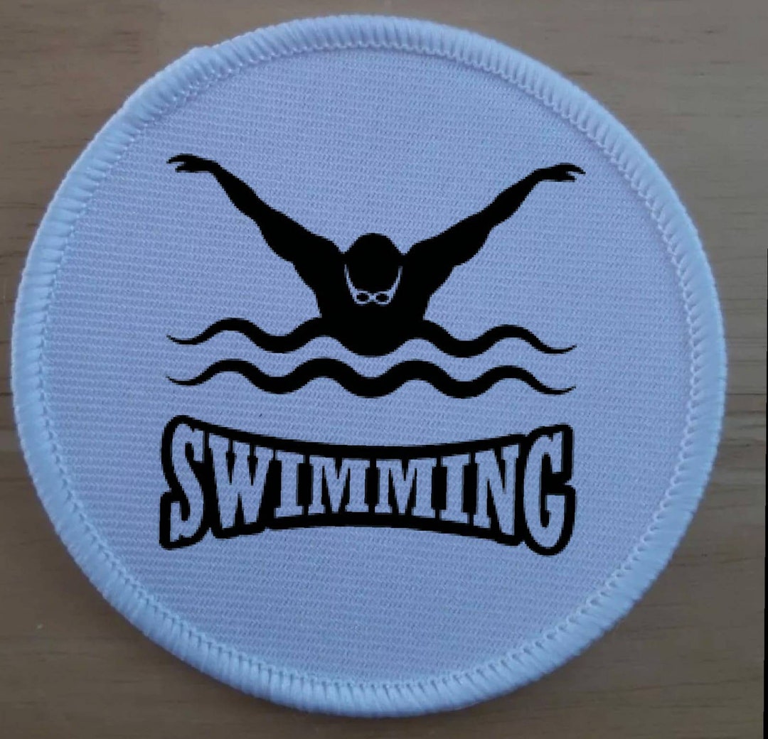 Swimming Sublimation Patch Badge Etsy