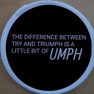Try vs Triumph Positive Positivity Motivational Fitness Sports patch badge