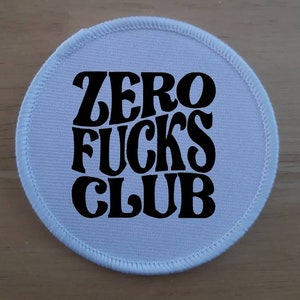 Zero No Fucks Given 3-tums sublimeringslapp