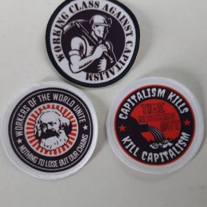 Anti Capitalism Patch Badge Set