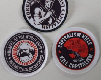 Anti Capitalism Patch Badge Set