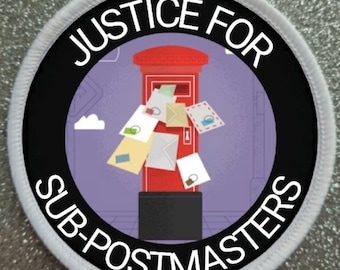 Distintivo patch Justice For Sub-Postmasters da 3 pollici