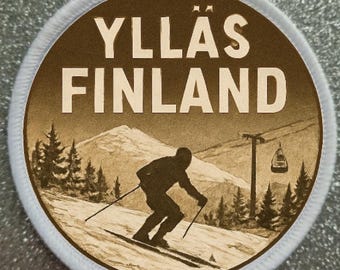 3-Zoll Yllas Finland Ski Skiing Resort Aufnäher