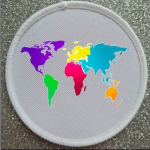 Globe Earth Continents 3 Inch patch badge