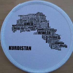 Kurdistan Buchstaben Karte Patch Abzeichen