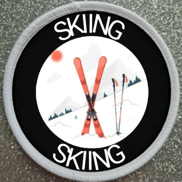 Skiing Ski 3 Inch patch badge