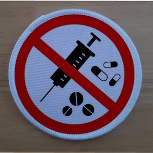 Insignia de parche Sin medicamentos o símbolo de medicamento