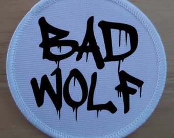 Bad Wolf Dr Who Iron On Sew On Embroidered Patch Bad Wolf Dr Who Iron On Sew On Embroidered Patch