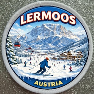 3-Zoll Lermoos Austria Ski Skiing Resort Aufnäher