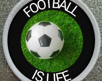 3 Inch Football Is Life  Sublimation Patch badge