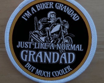 Biker Grandad 7 inch sublimation patch badge