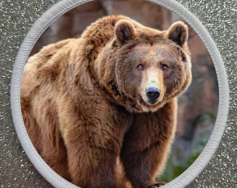 Insignia de parche de oso pardo de 3 pulgadas
