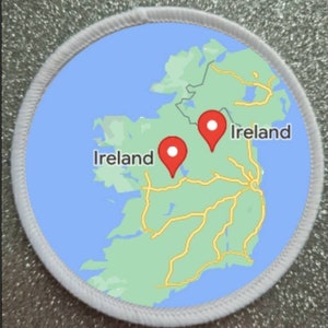 3 Inch Island oder Irland Map Style Patch Abzeichen
