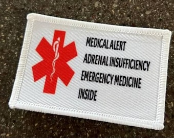 Insignia de alerta médica rectangular de 3 pulgadas
