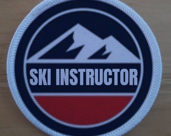 Ski Instructor Skiing 3 Inch patch badge