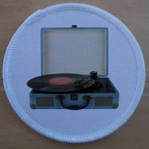 レトロビニールレコードプレーヤー LP シングル昇華パッチバッジ