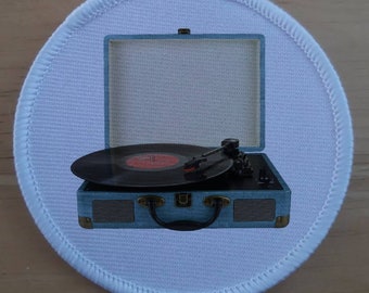 Rétro Vinyl Record Player LP Single sublimation patch badge