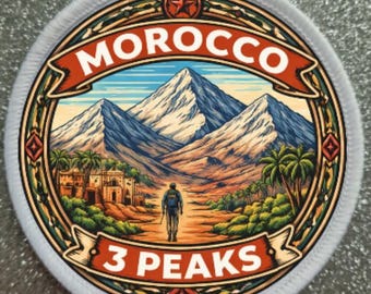 Insigne marocain 3 pics Toubkal Ouanoukrim M'Goun 3 pouces