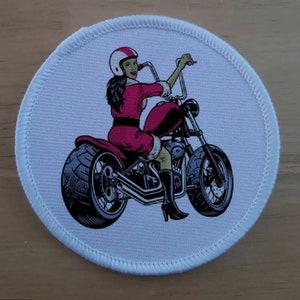 Cosplay biker chick 3 inch sublimation patch