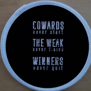Never Quit Positive Positivity Motivational Fitness Sports patch badge