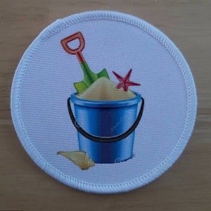 Bucket and spade beach sublimation patch badge